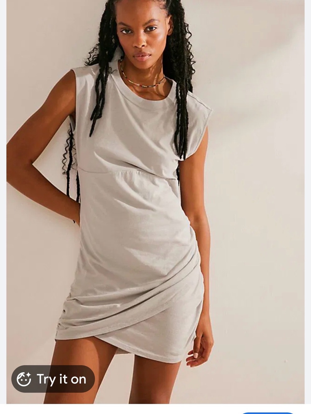 Free People Jacinta CottonSleeveless Mini Dress - Light grey